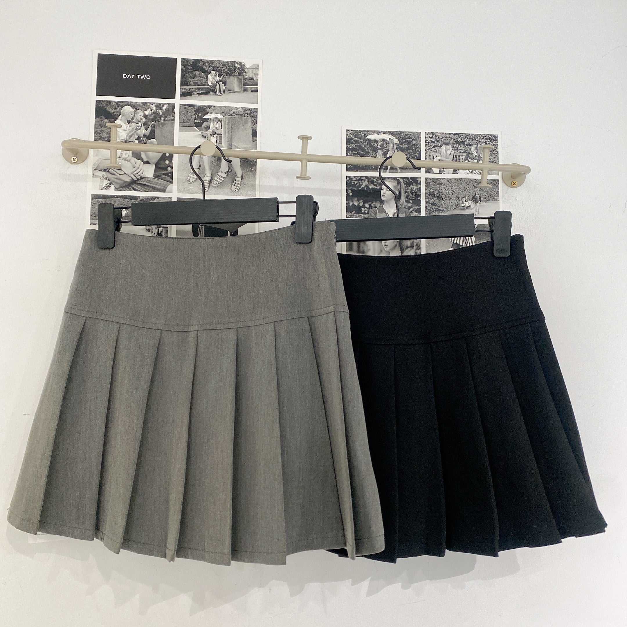 Double Buckle Pleated Skirt