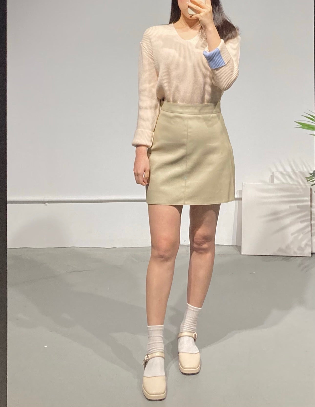 Basic Faux Leather Mini Skirt
