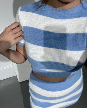 Yuni Blue Soft Stripe Knit