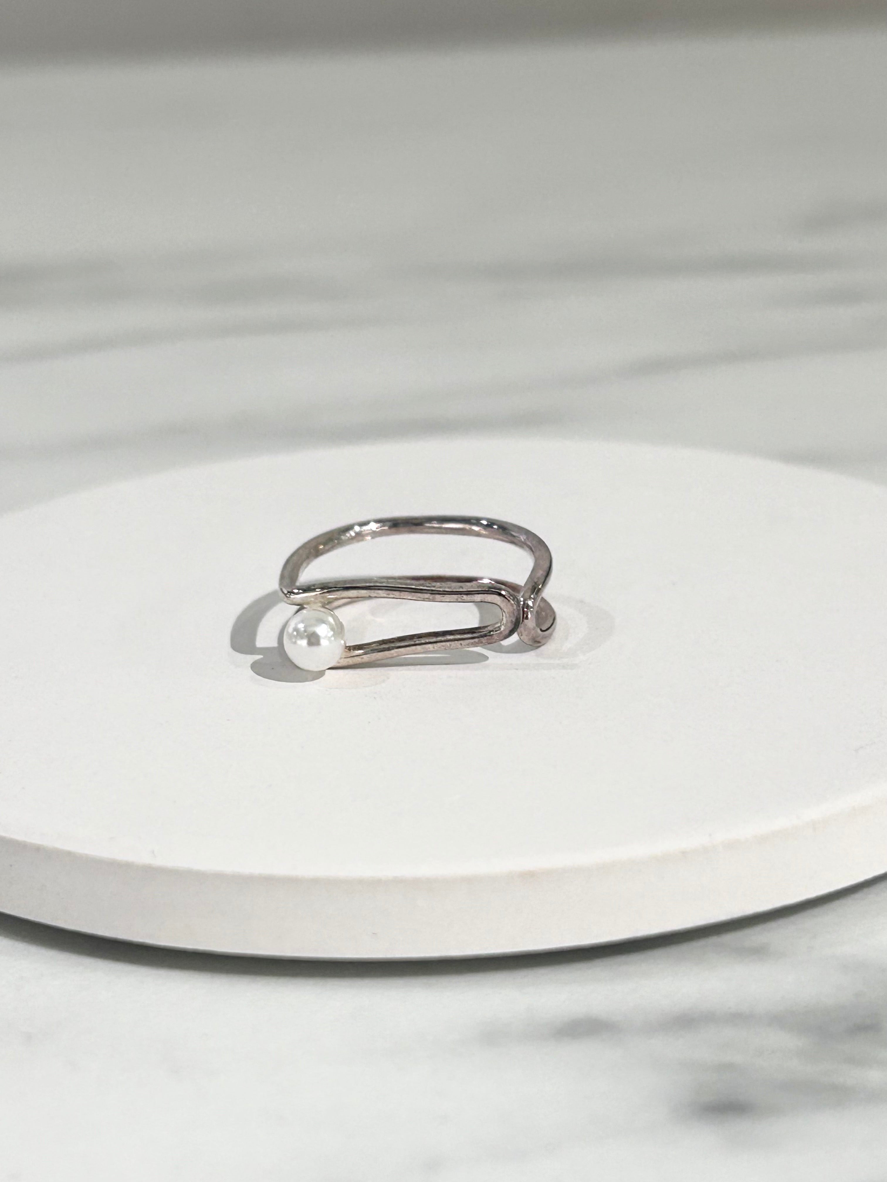 Pearl Clip Ring (925 Silver)