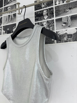 Silver Crop Tank Top