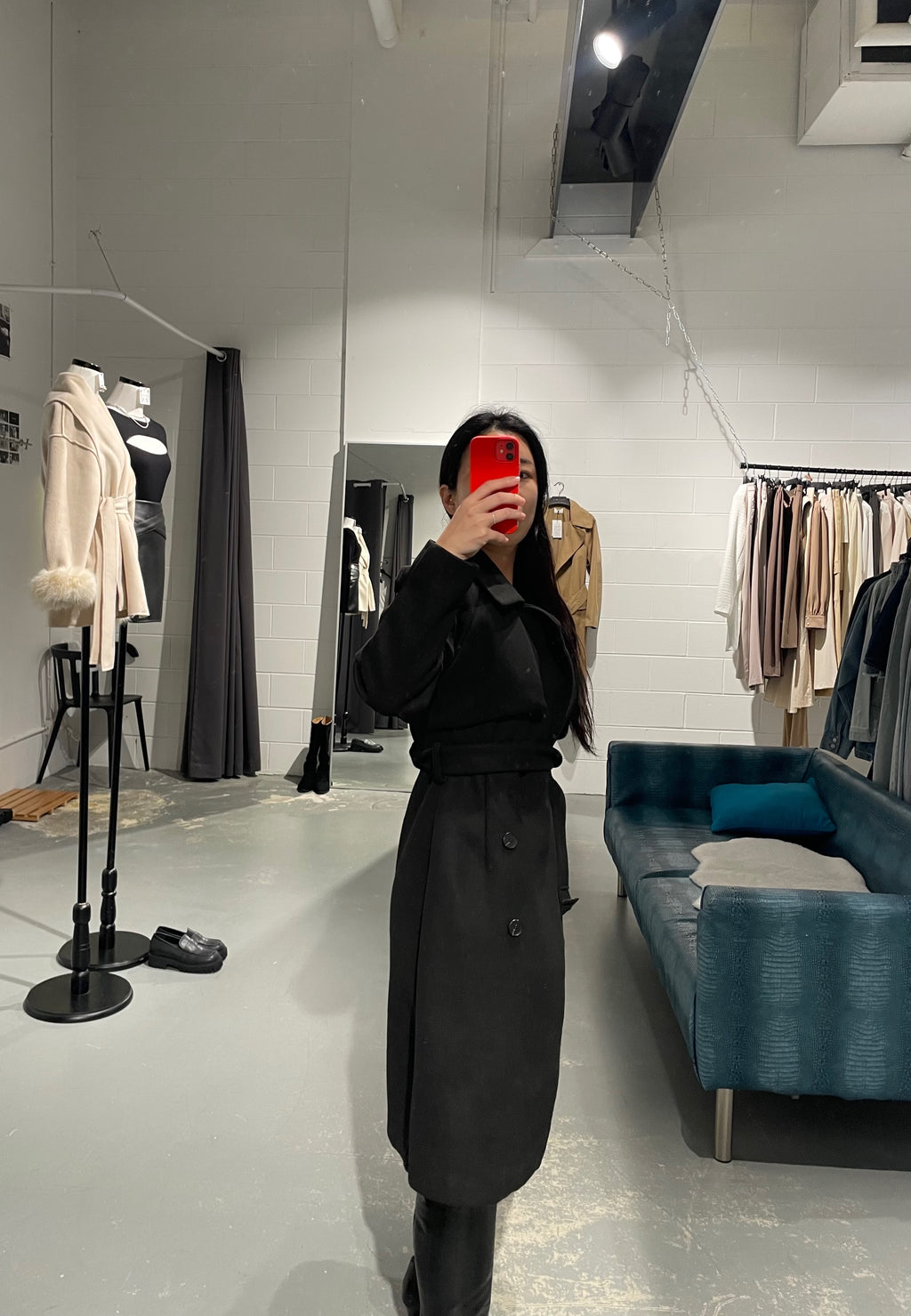 Ruhot Wool Flair Trench Jacket