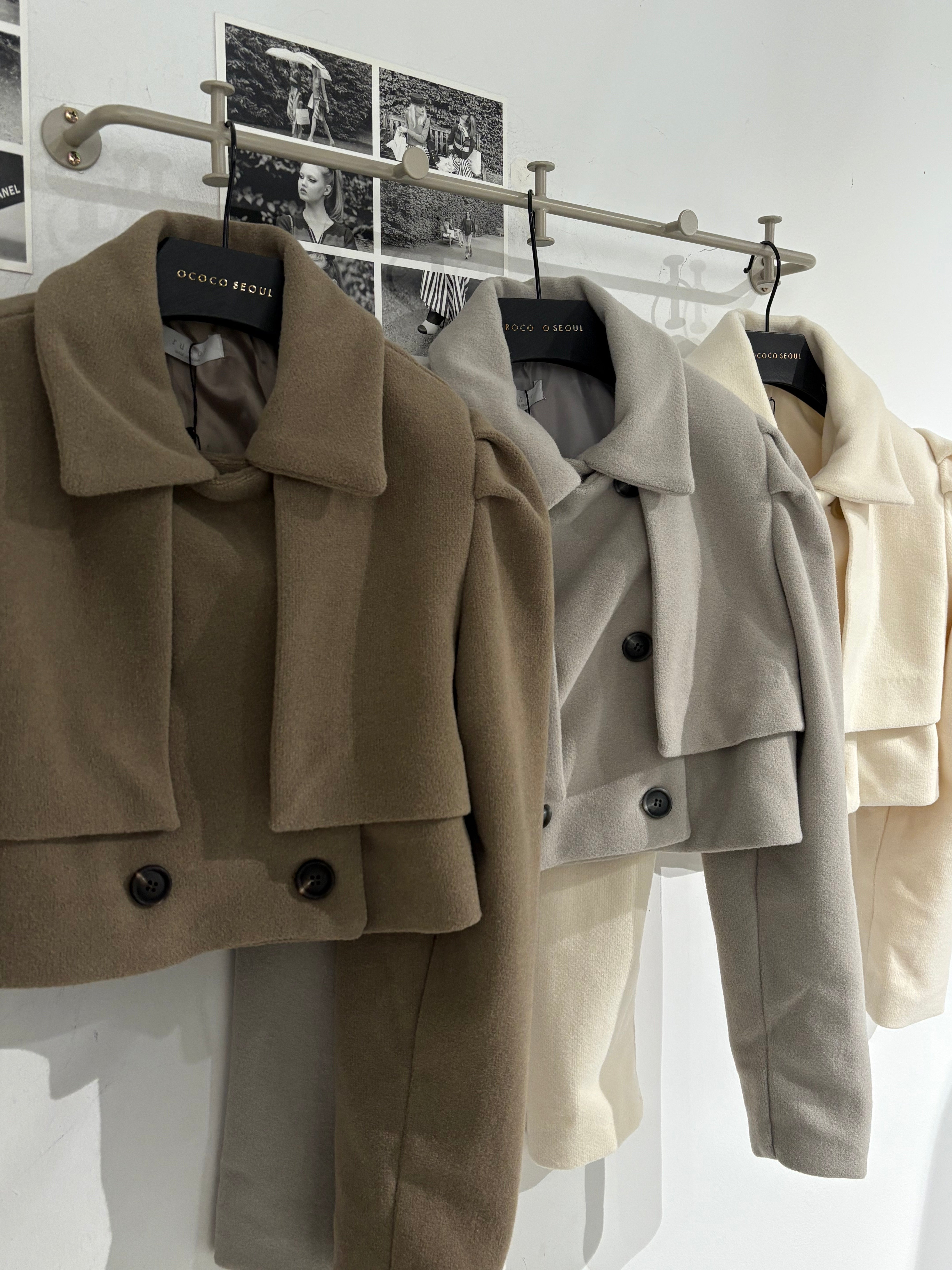 Ruhot Wool Crop Trench Jacket