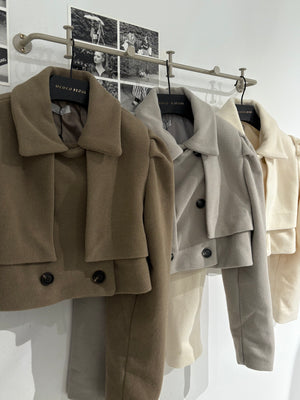 Ruhot Wool Crop Trench Jacket