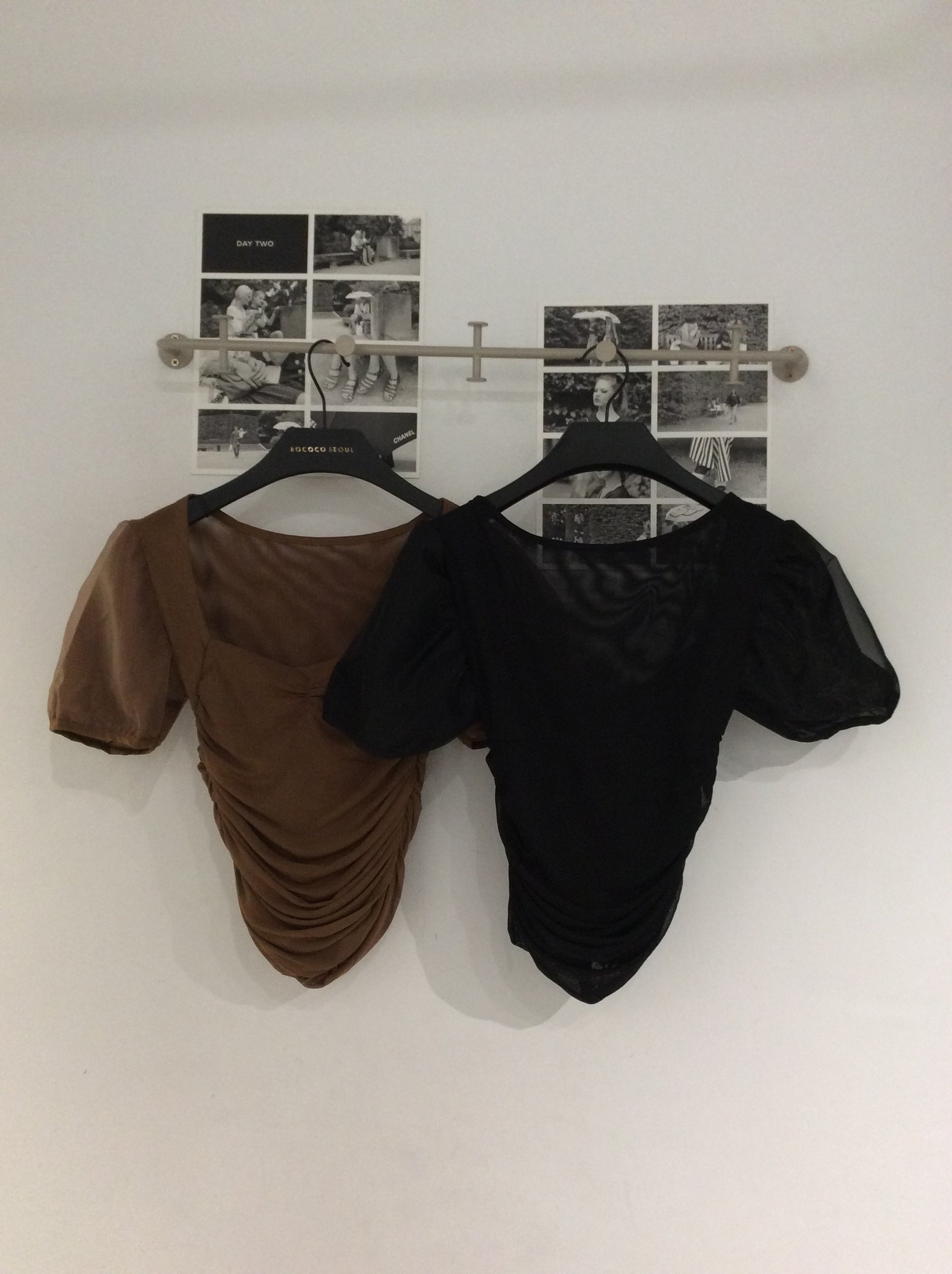 Yuni Mesh Puff Shirring Top