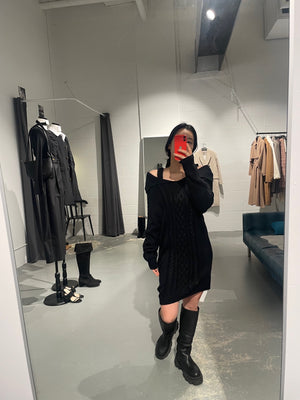 Collar Off Long Knit