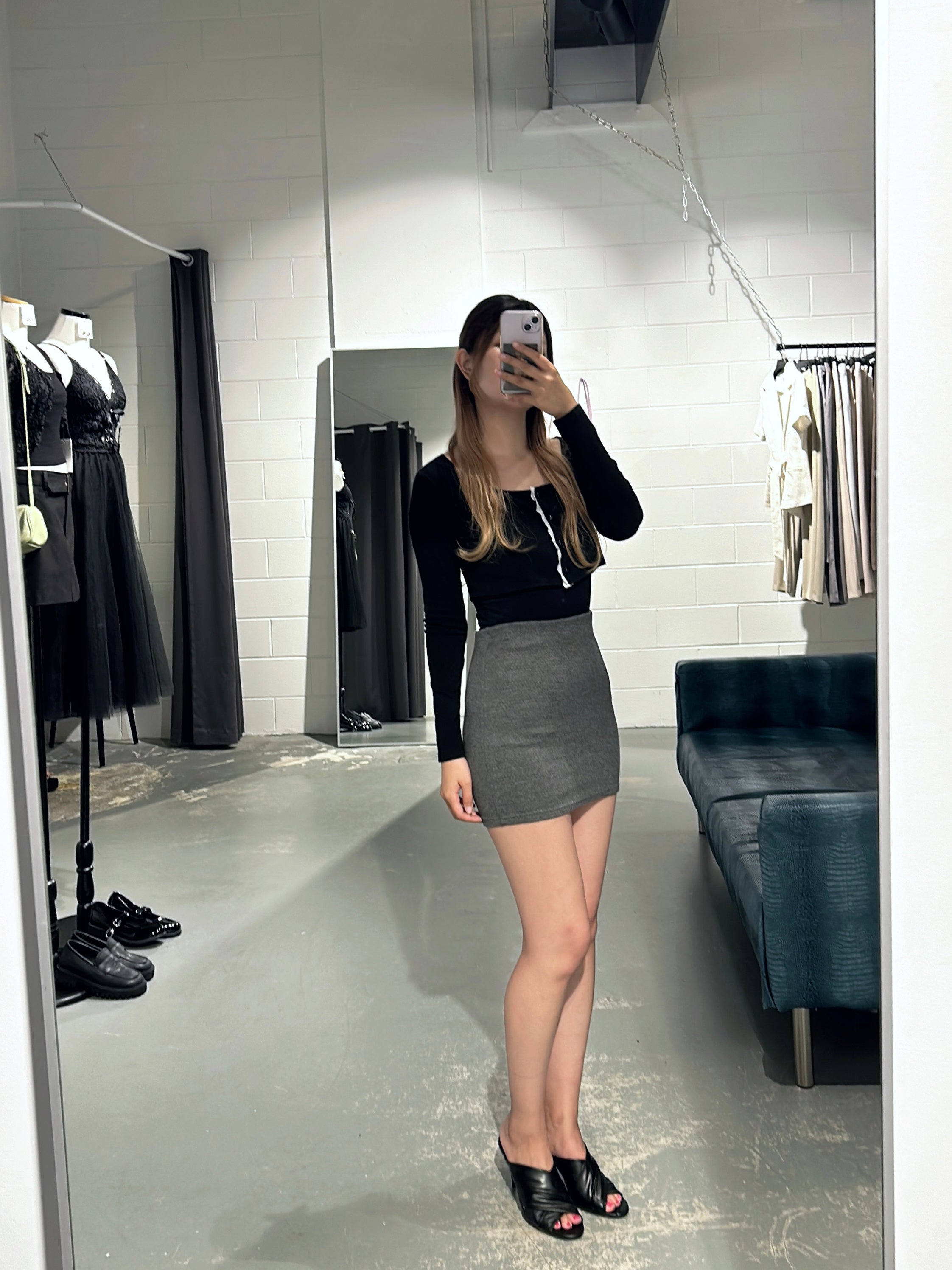 Banding Soft Grey Skirt