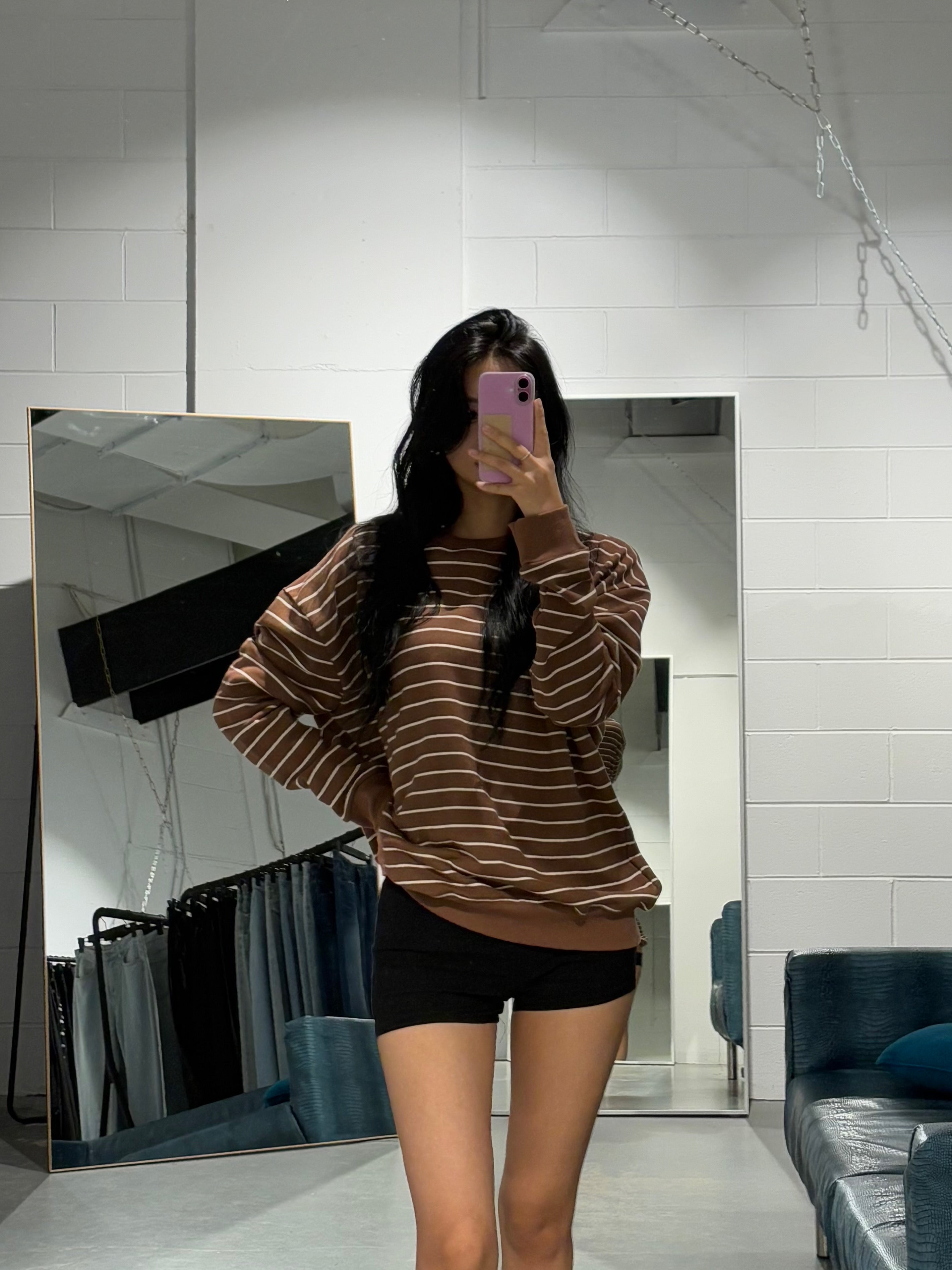 Brown Stripe Sweetshirt