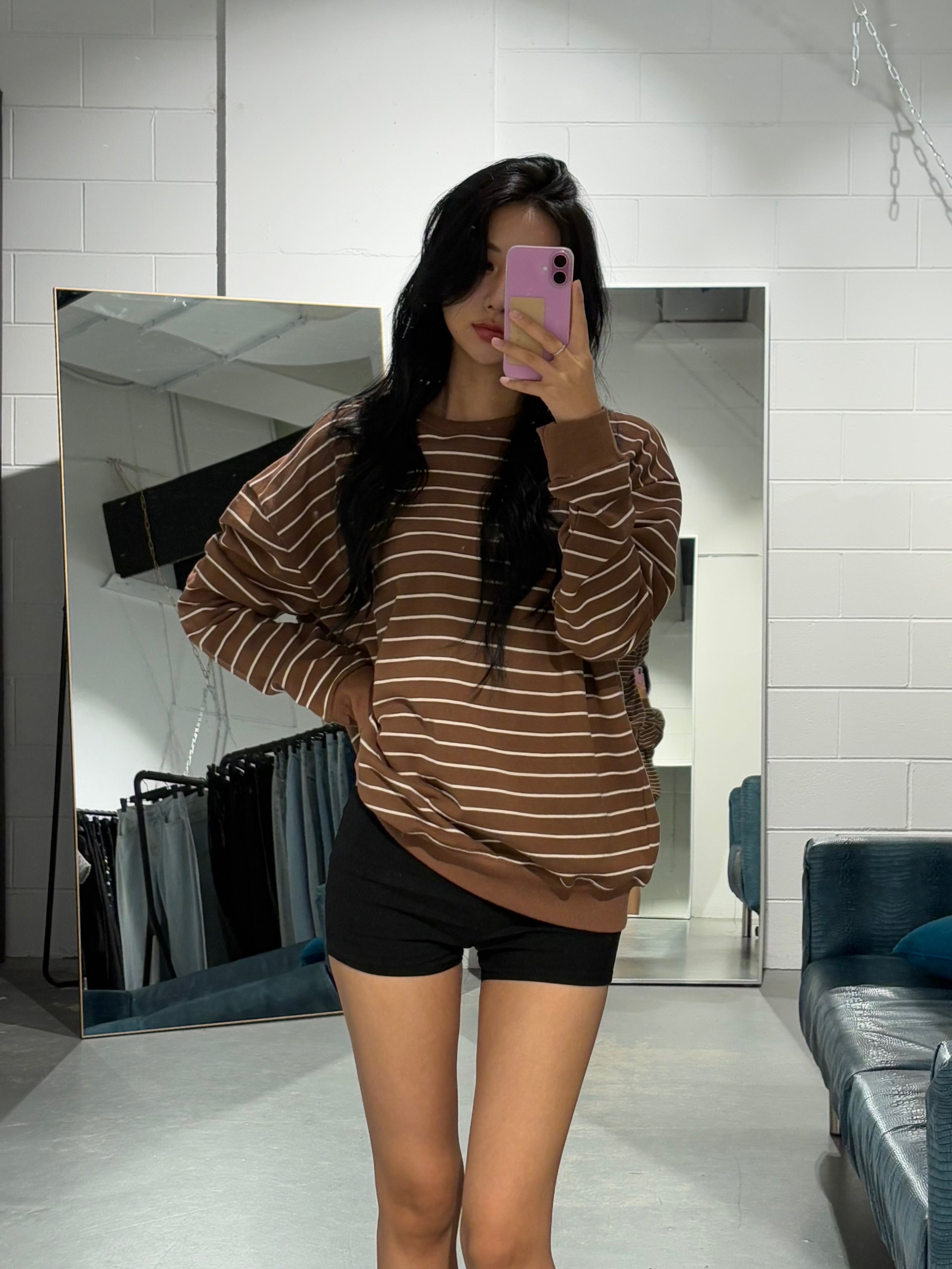 Brown Stripe Sweetshirt