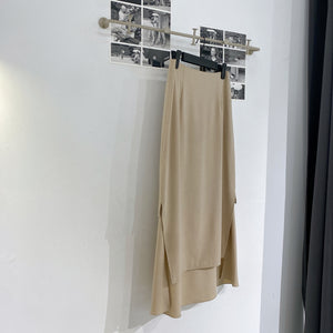 Arc Linen Slit Long Skirt
