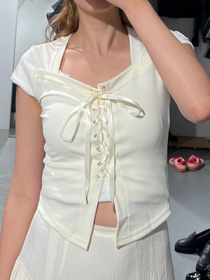 Mori Scarlet Eyelet Top