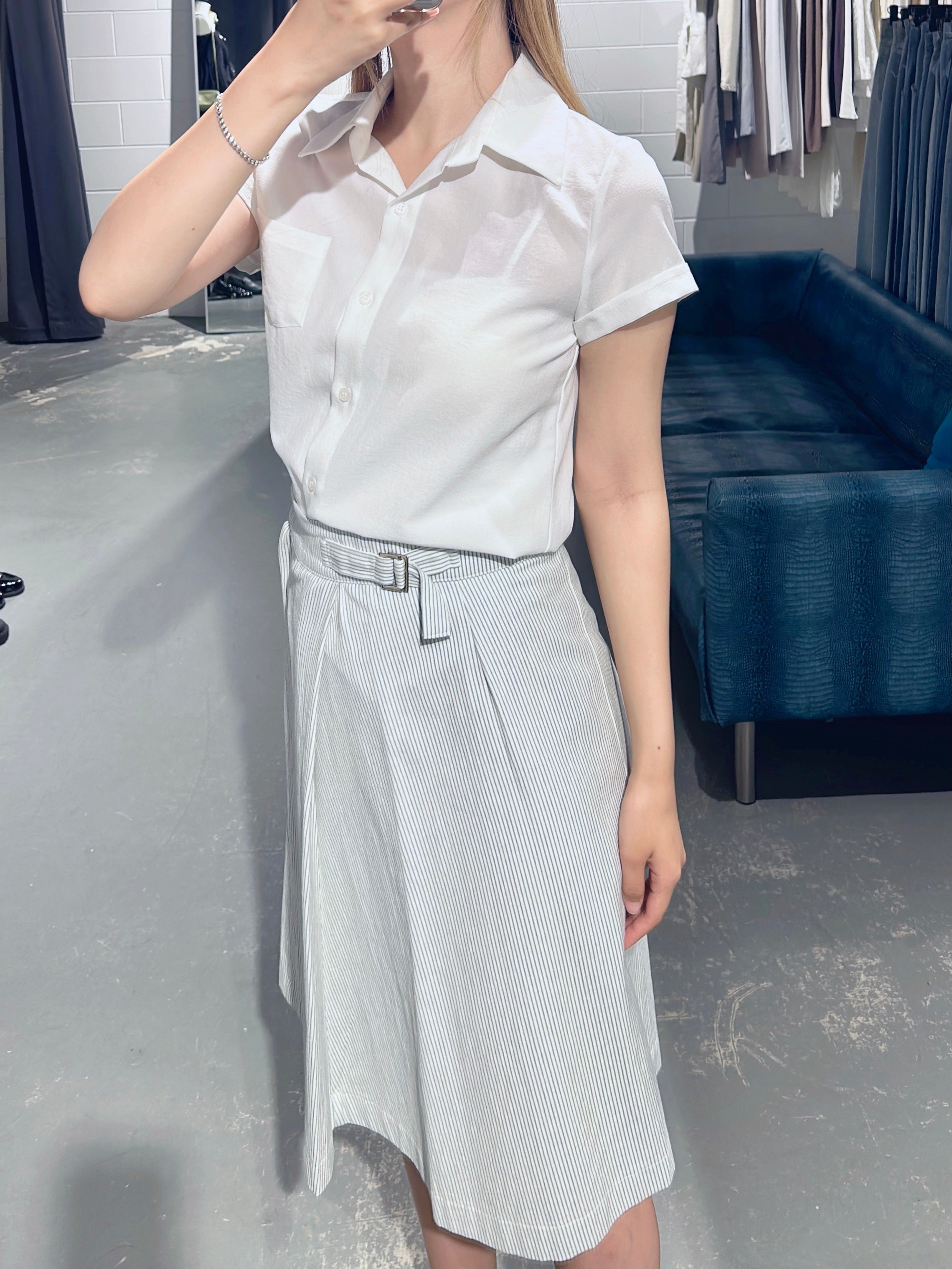 London Lace Stripe Skirt