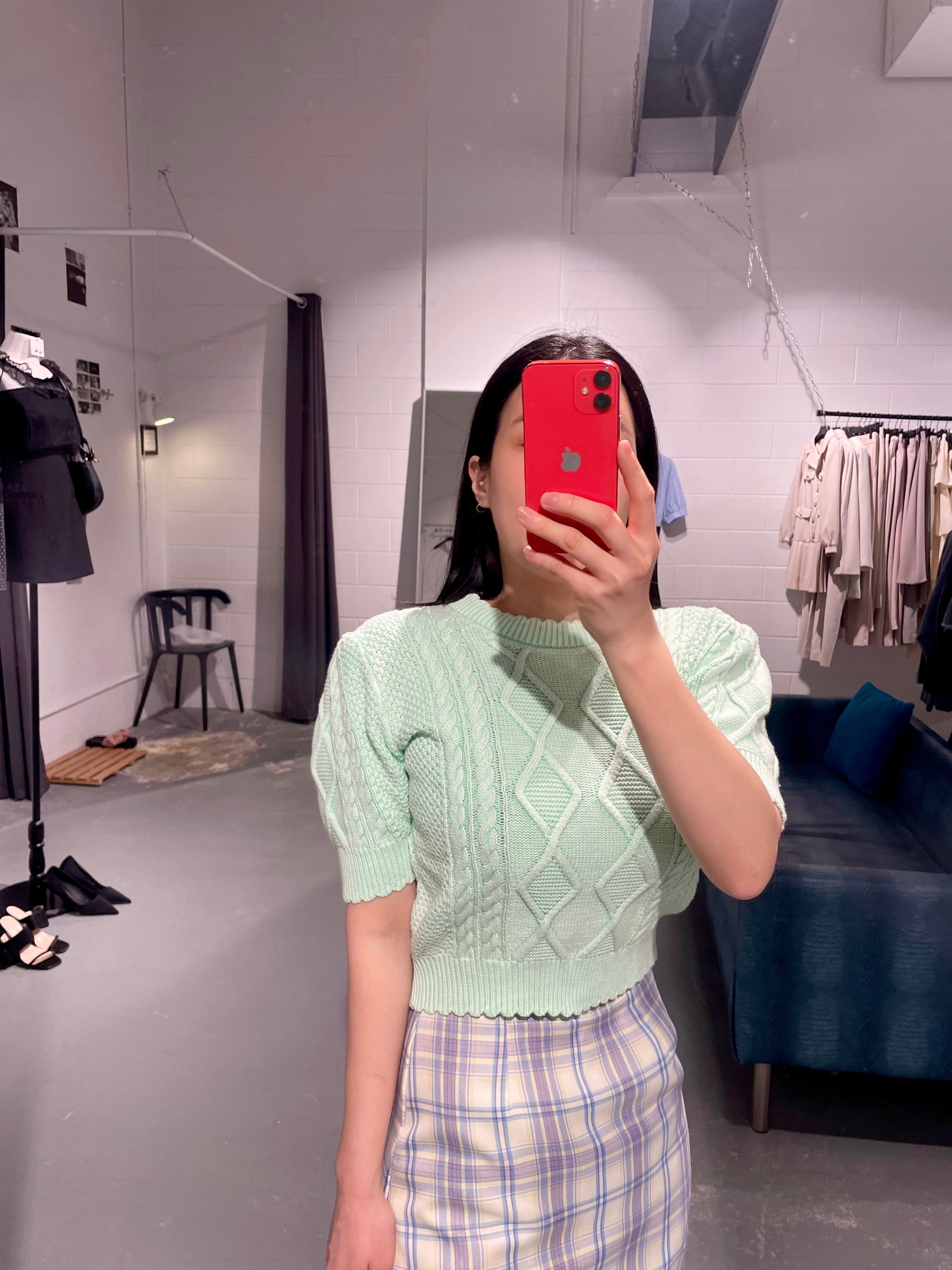 HANA Check Mini Skirt