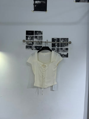 Mori Scarlet Eyelet Top