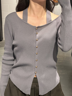 Mori Grey Halter Cardigan