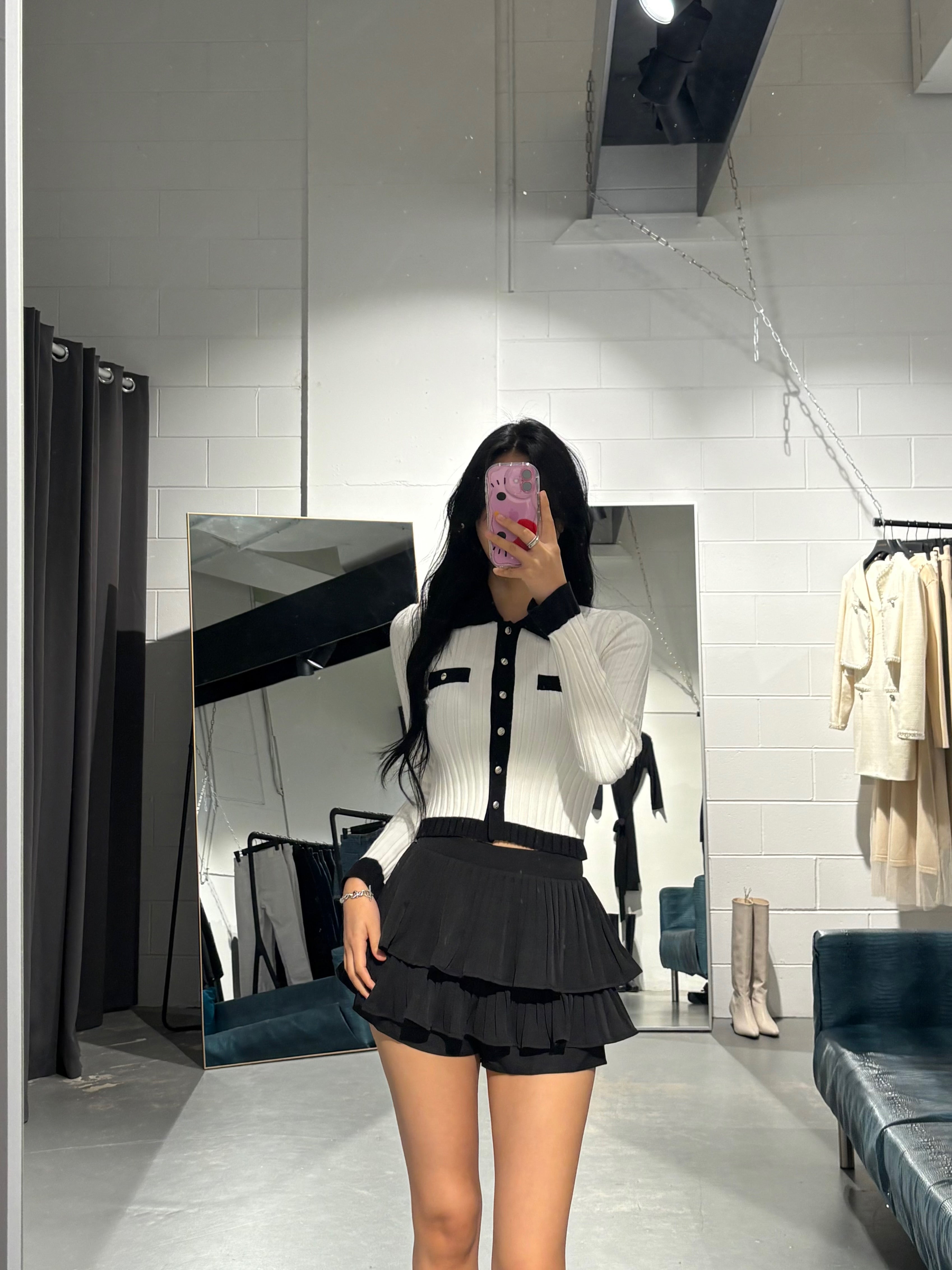 IfYou Ribbed Slim Knit Cardigan