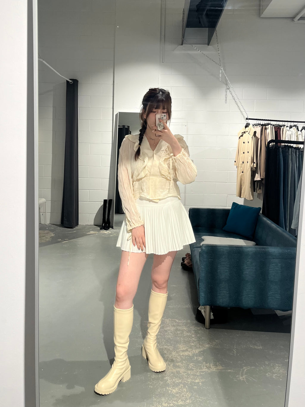 Oni Wrinkle Sheer Blouse