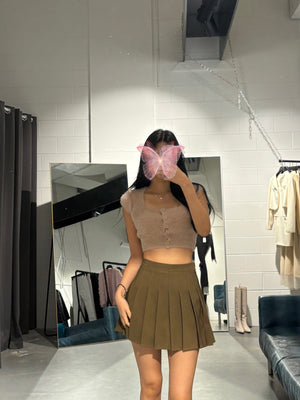 Mool Angora Crop Cardigan Top