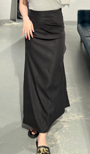 XY Side Shirring Long Skirt