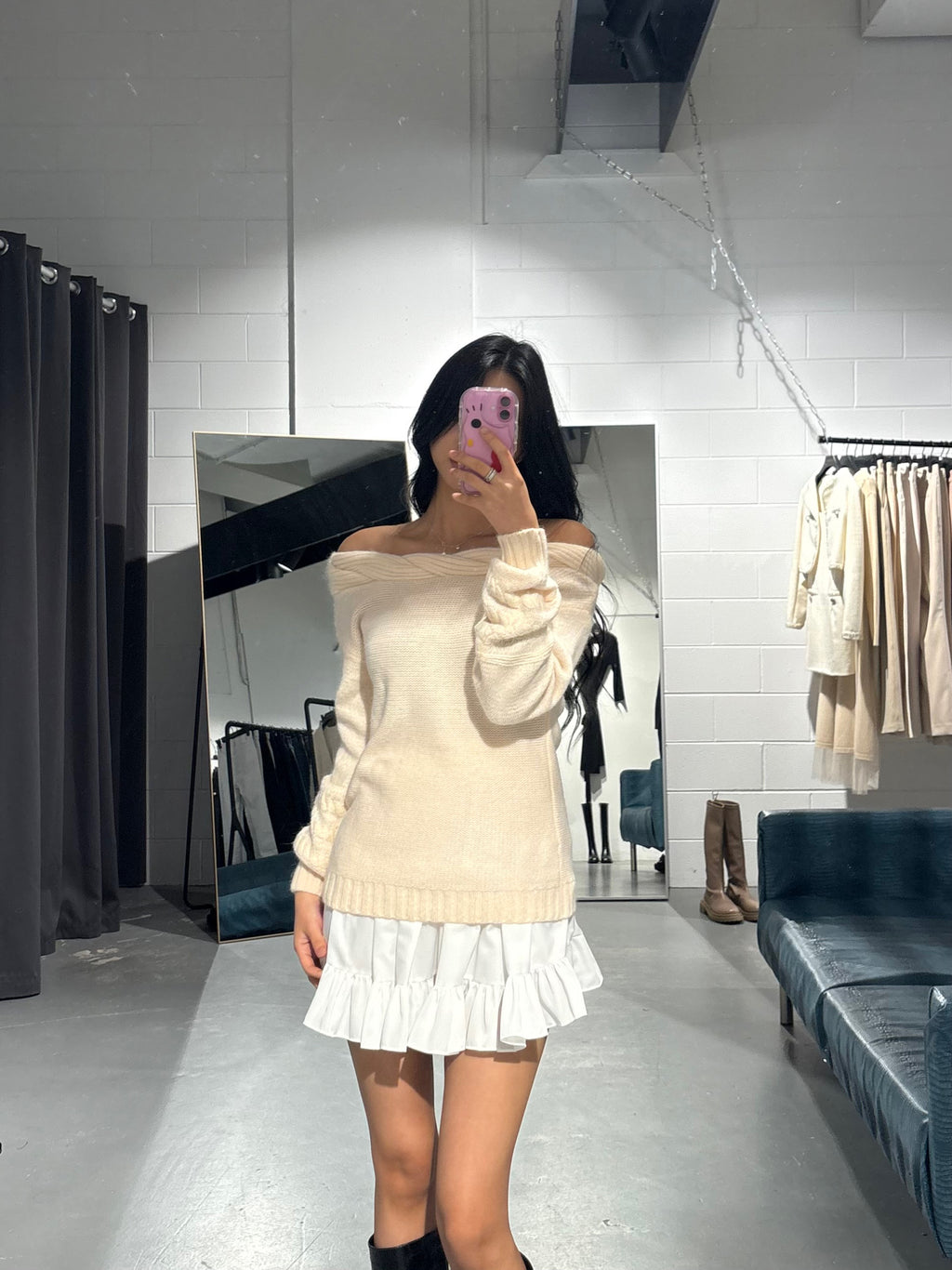 Angora Twist Off Knit