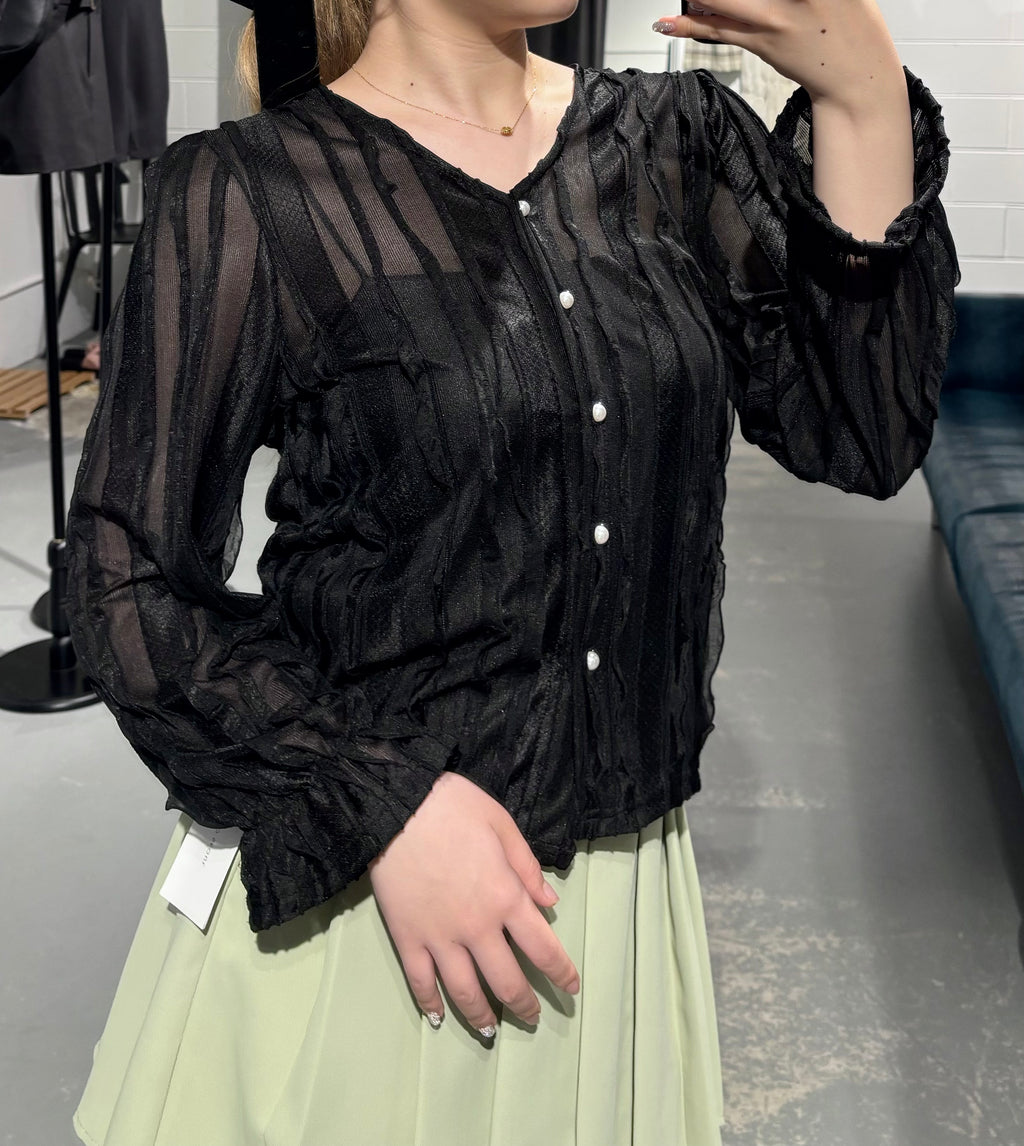 Frilled Sheer Blouse