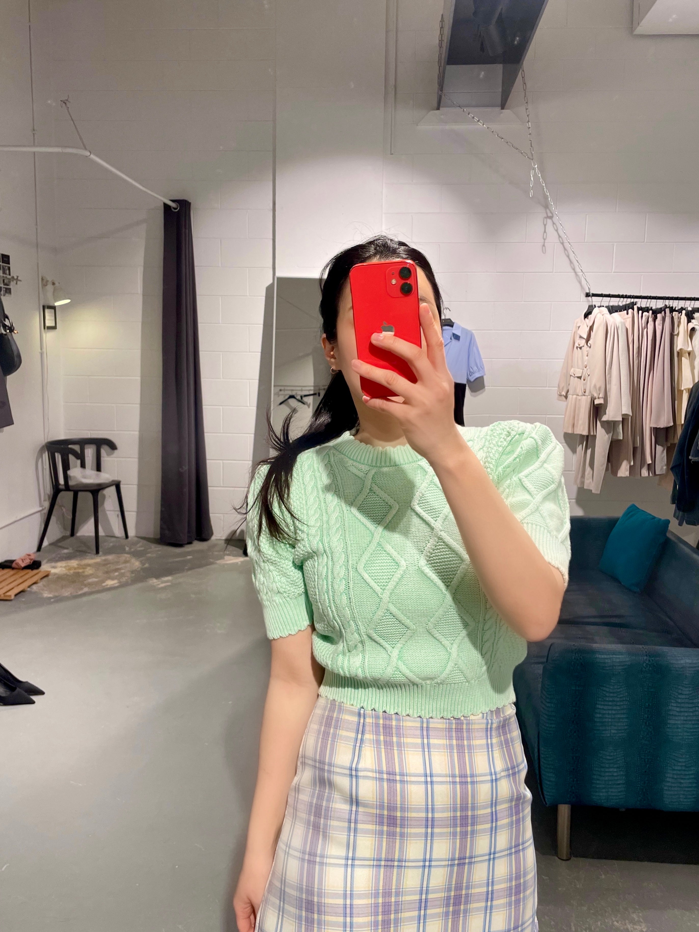 HANA Check Mini Skirt