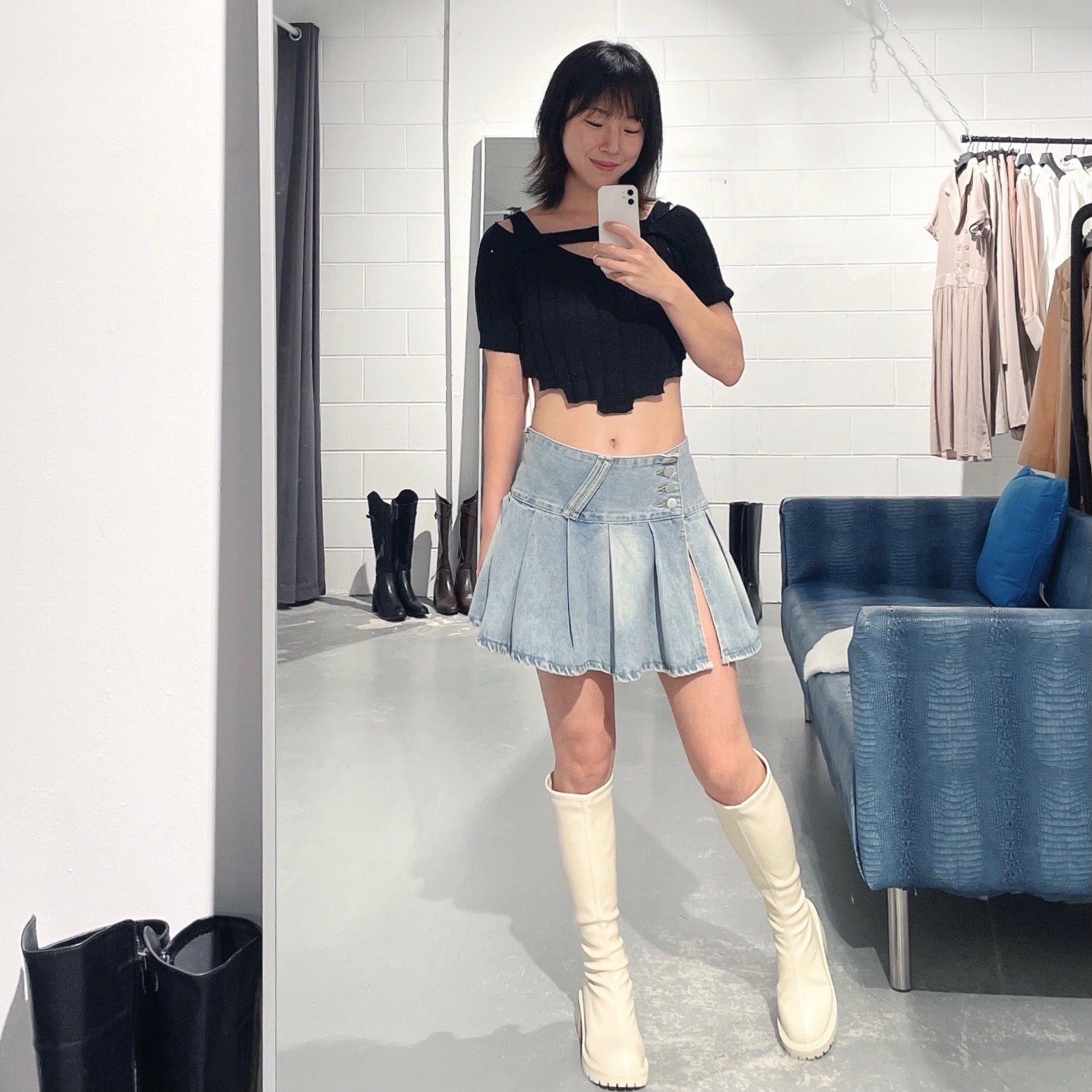 Yuni Low Denim Skirt