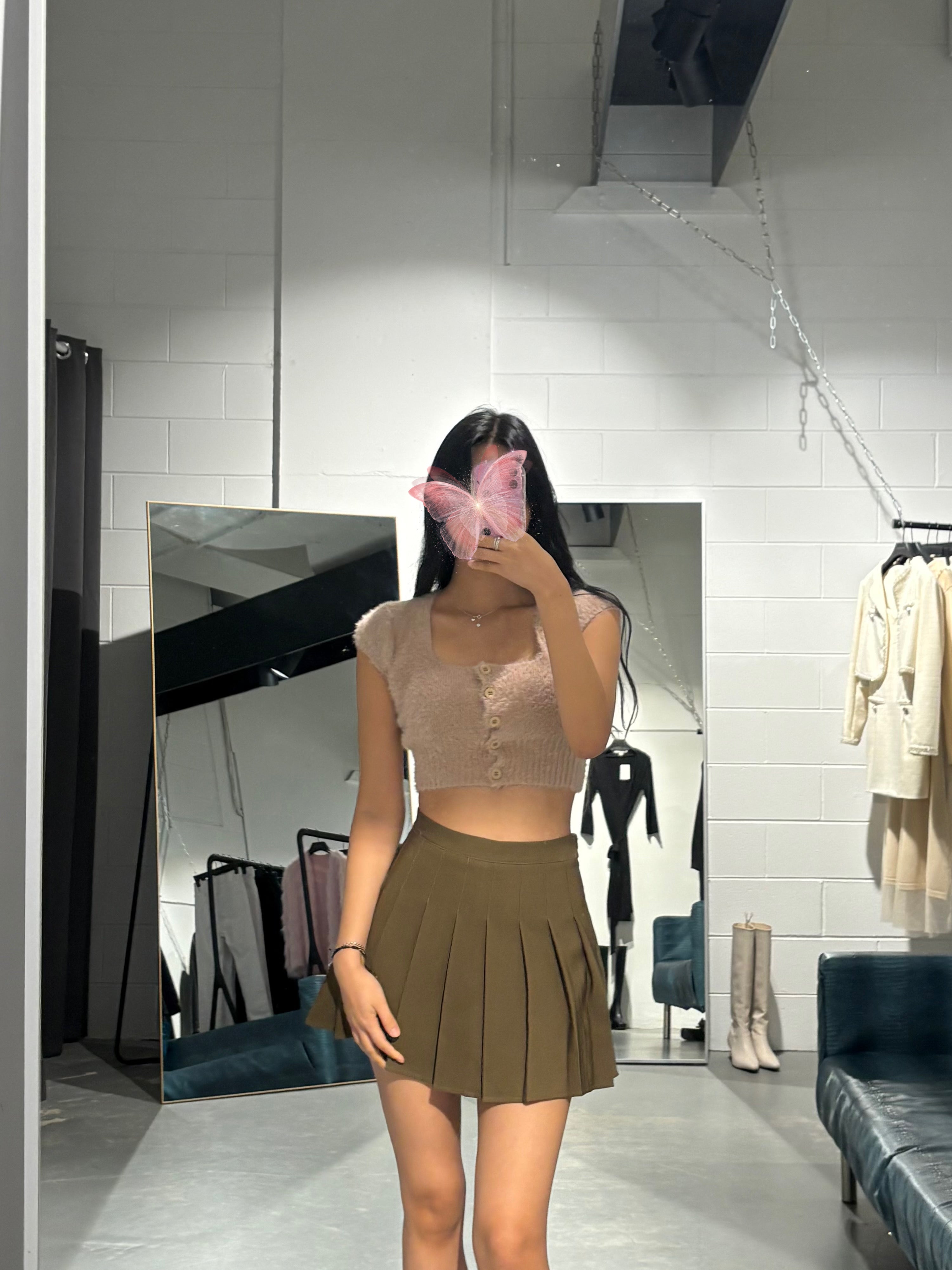 Mool Angora Crop Cardigan Top