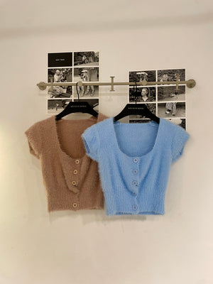 Mool Angora Crop Cardigan Top