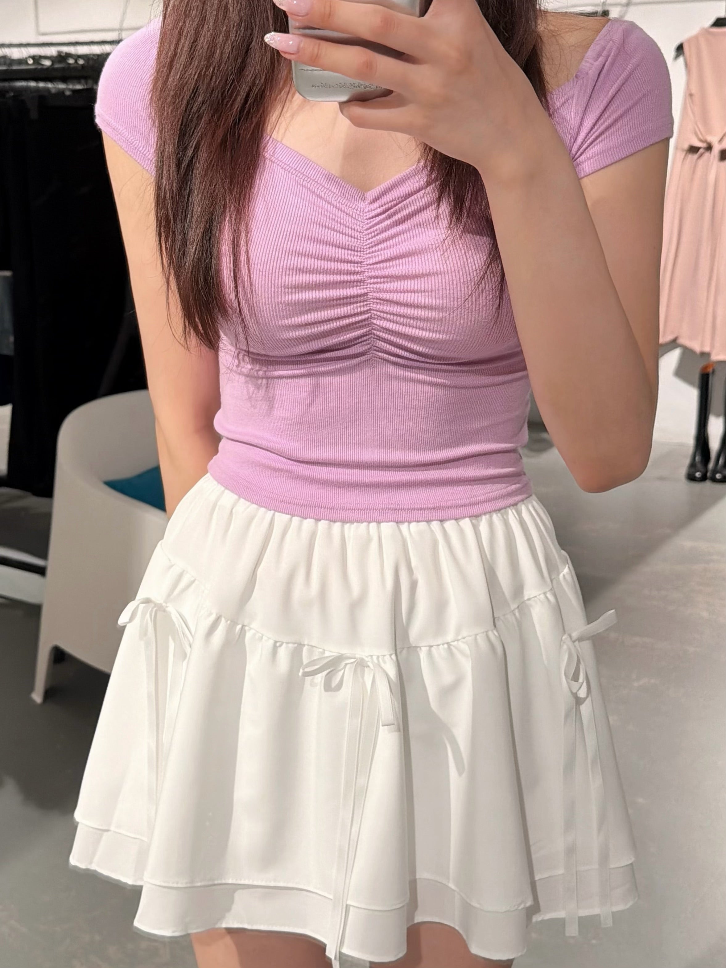 Carrot Layered Ribbon Skirt