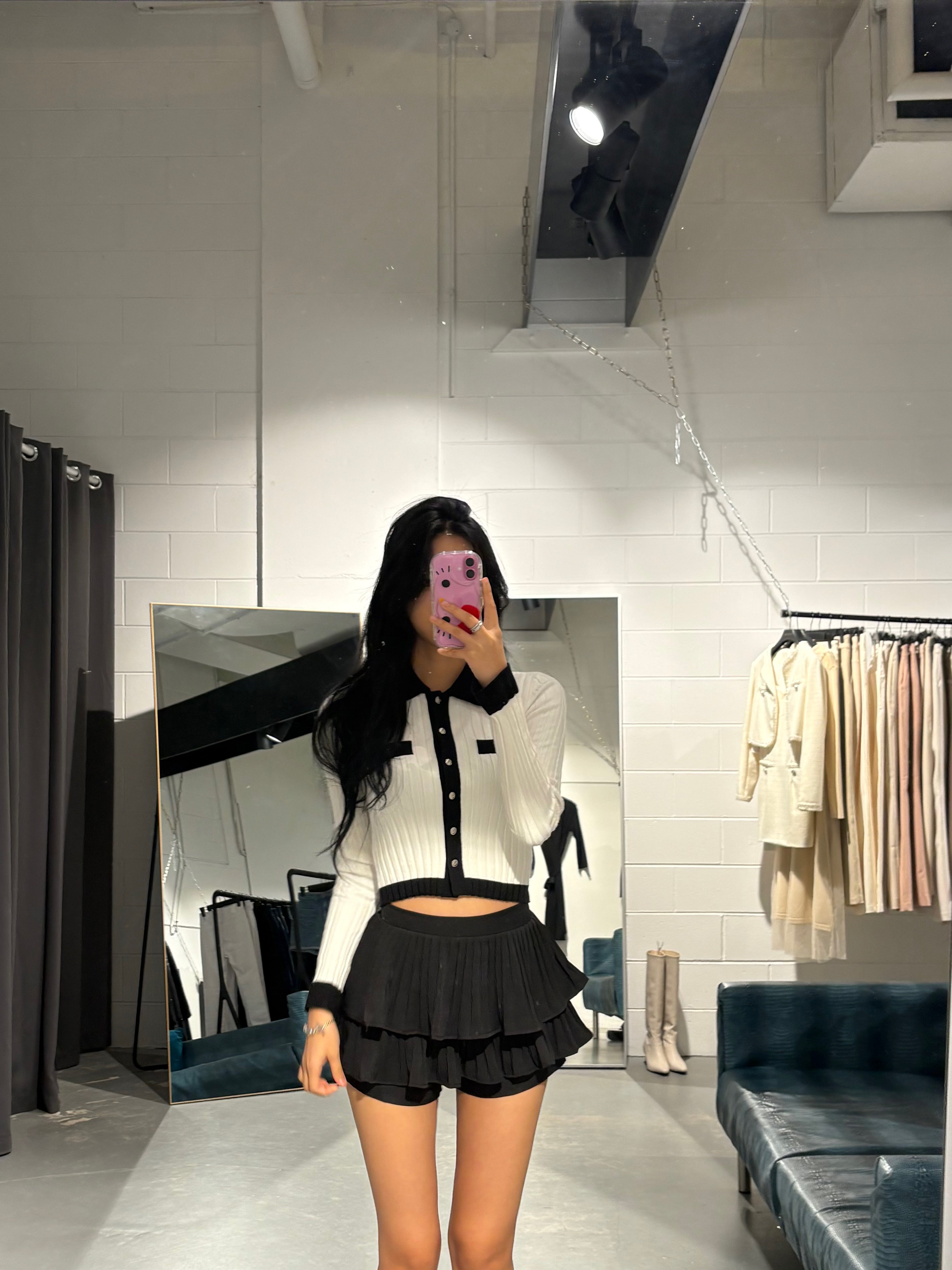 IfYou Ribbed Slim Knit Cardigan