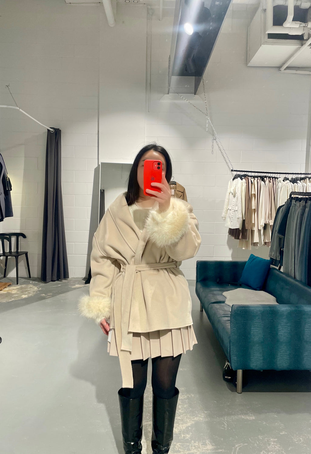Maximax Fur Cuff Half Coat