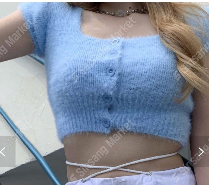 Mool Angora Crop Cardigan Top