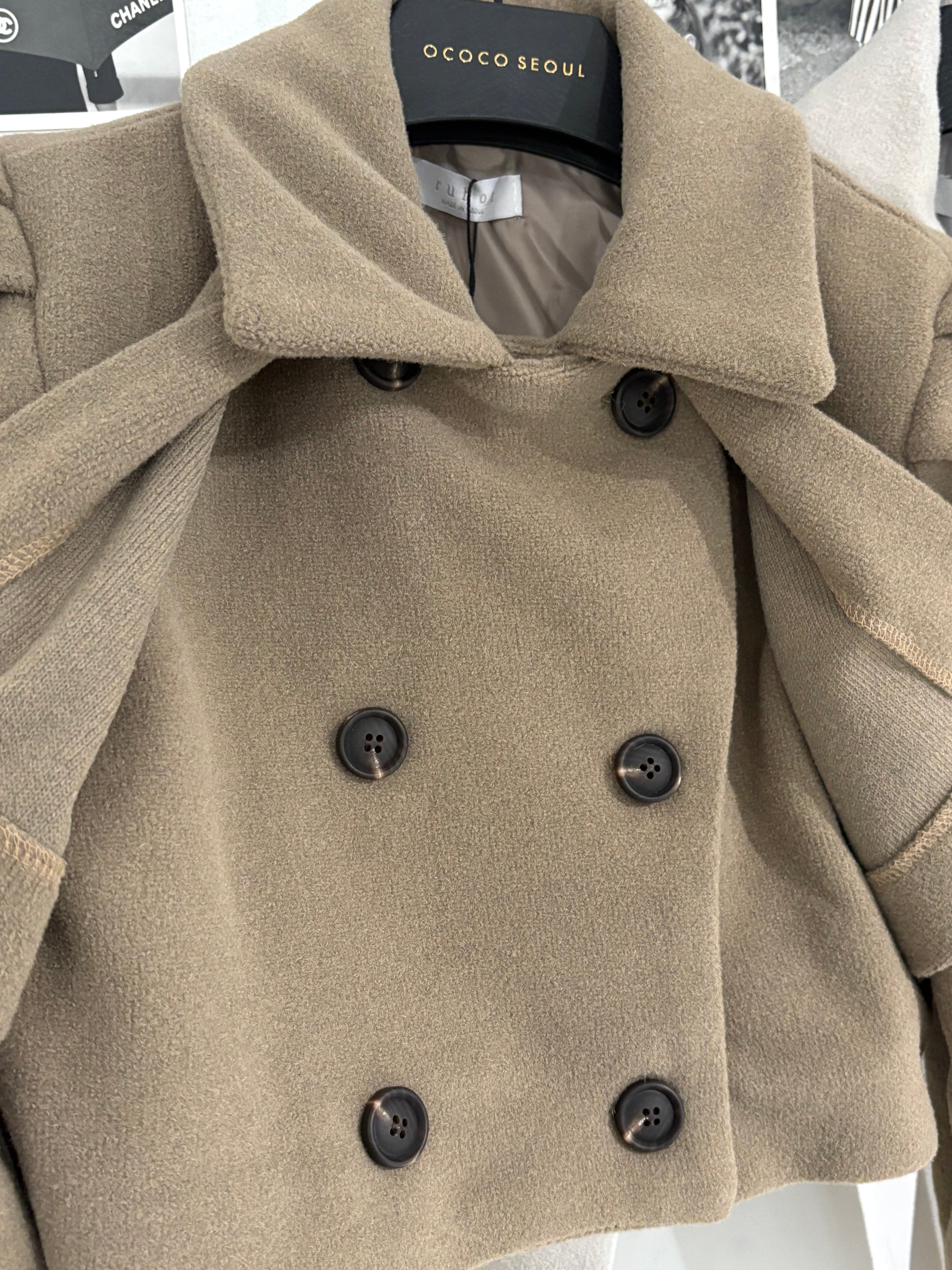 Ruhot Wool Crop Trench Jacket