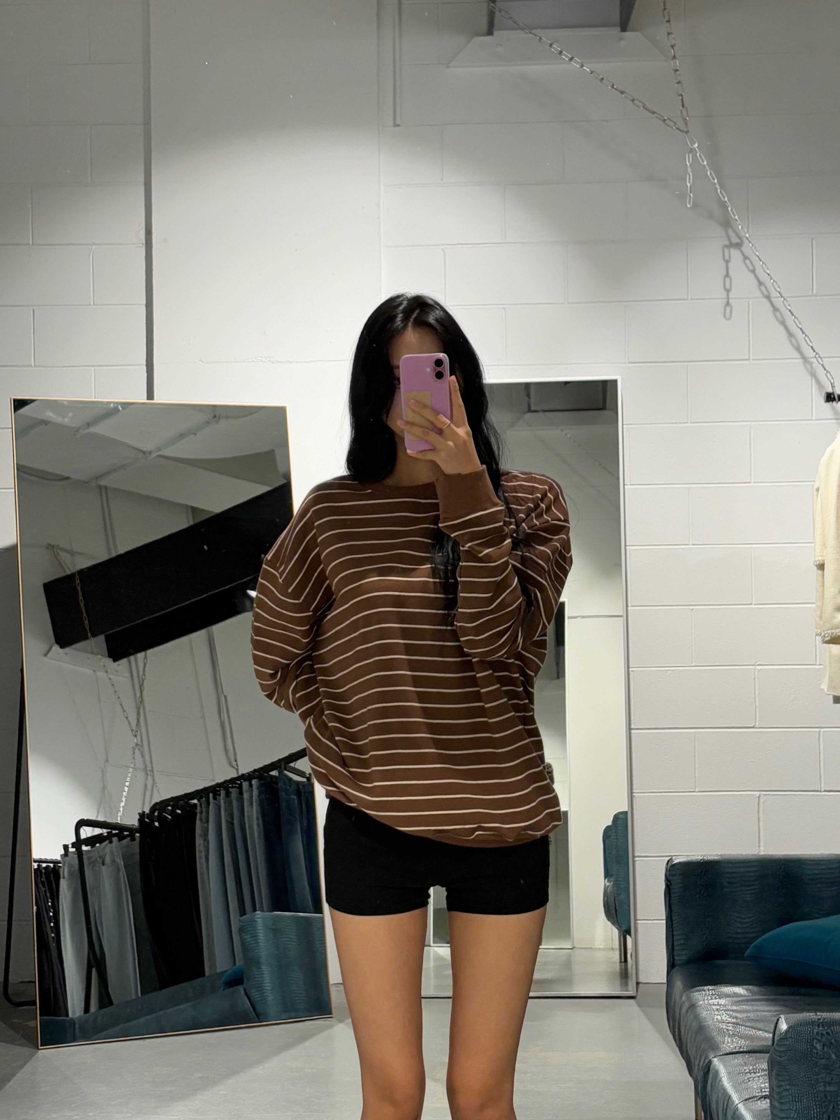 Brown Stripe Sweetshirt