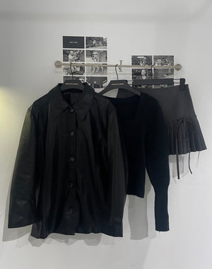 Over Belt Faux Leather Jacket