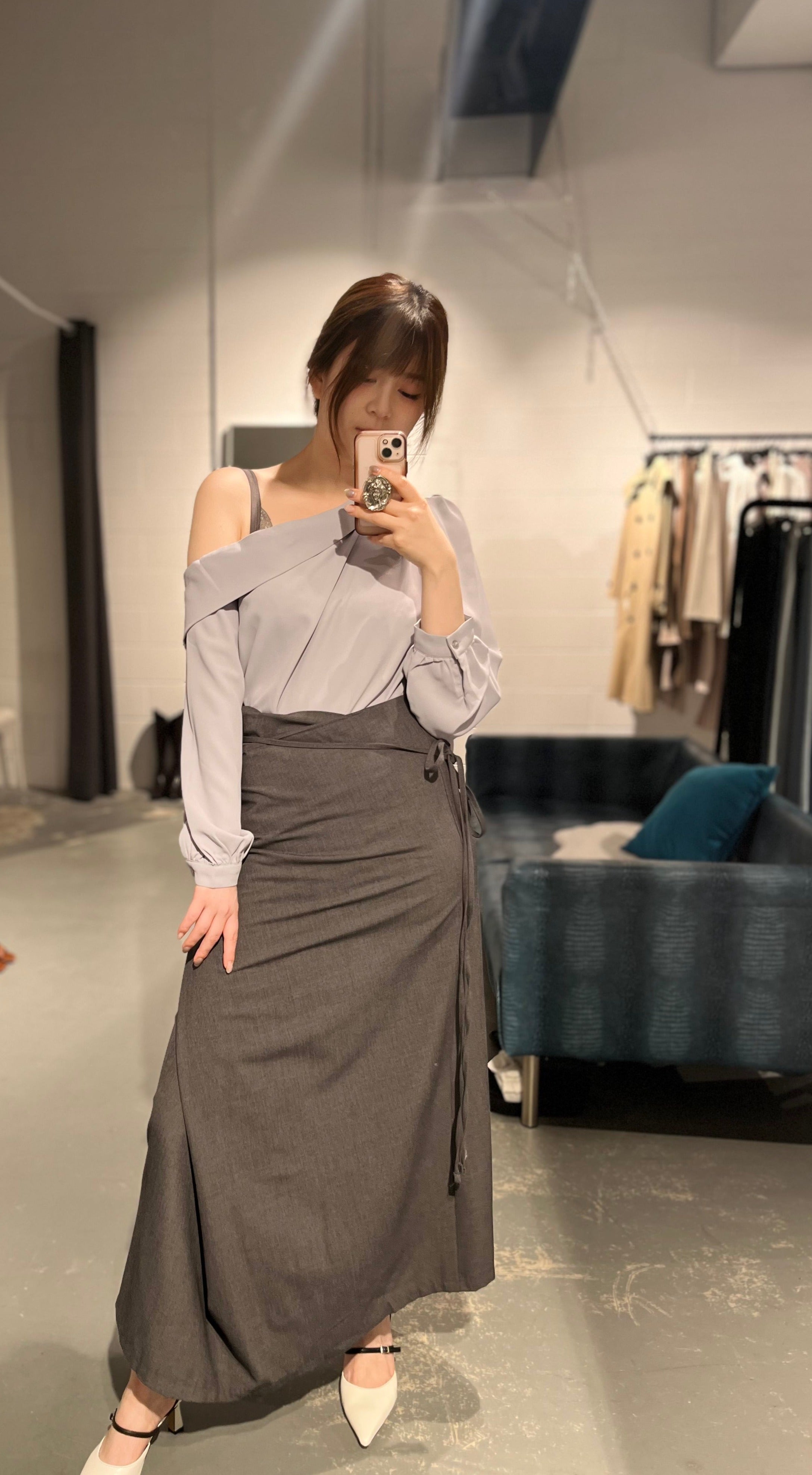 Ridge Grey Wrap Skirt