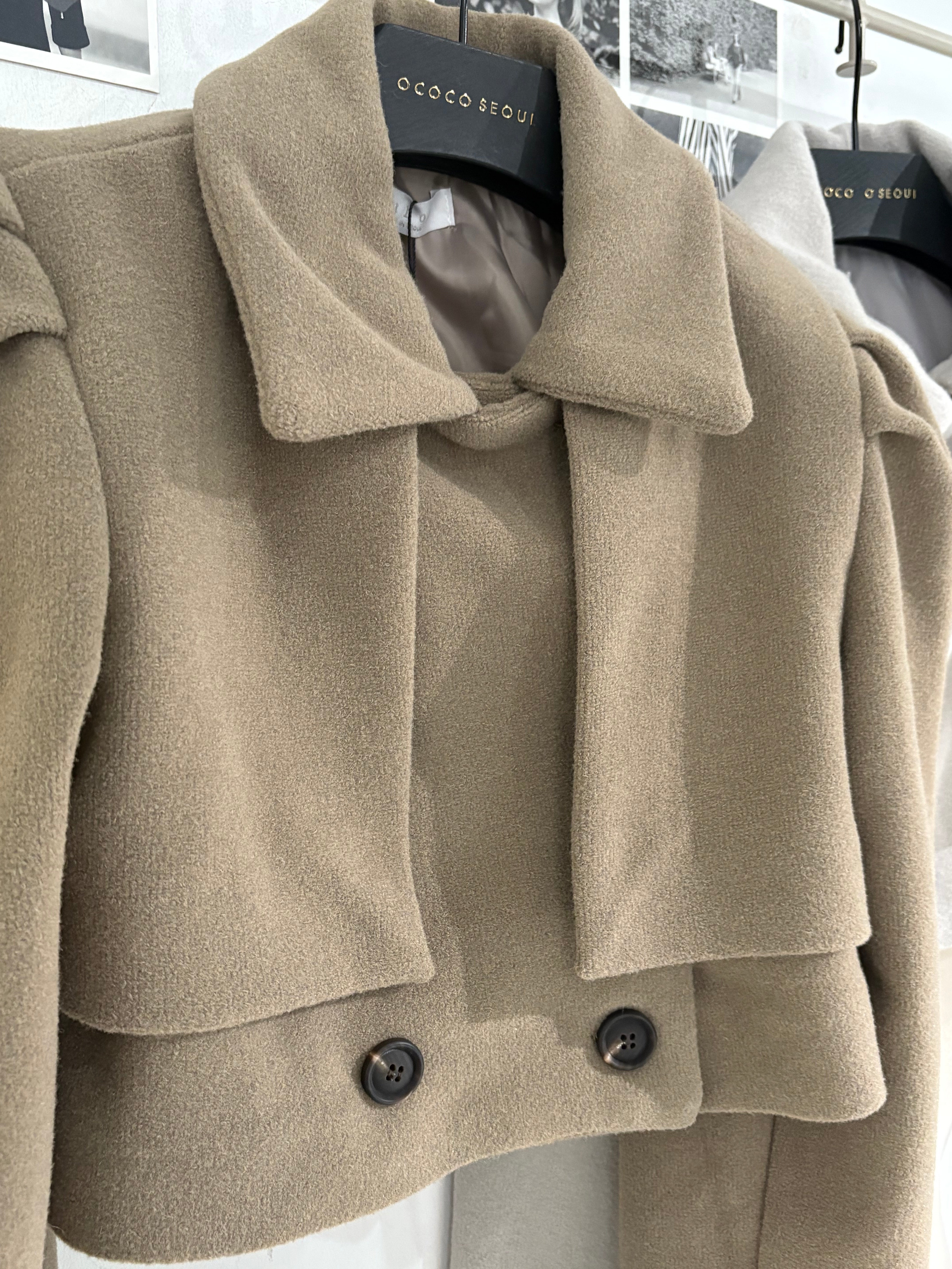 Ruhot Wool Crop Trench Jacket