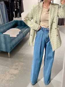 Vivitiko Pintuck Wide Denim Jeans