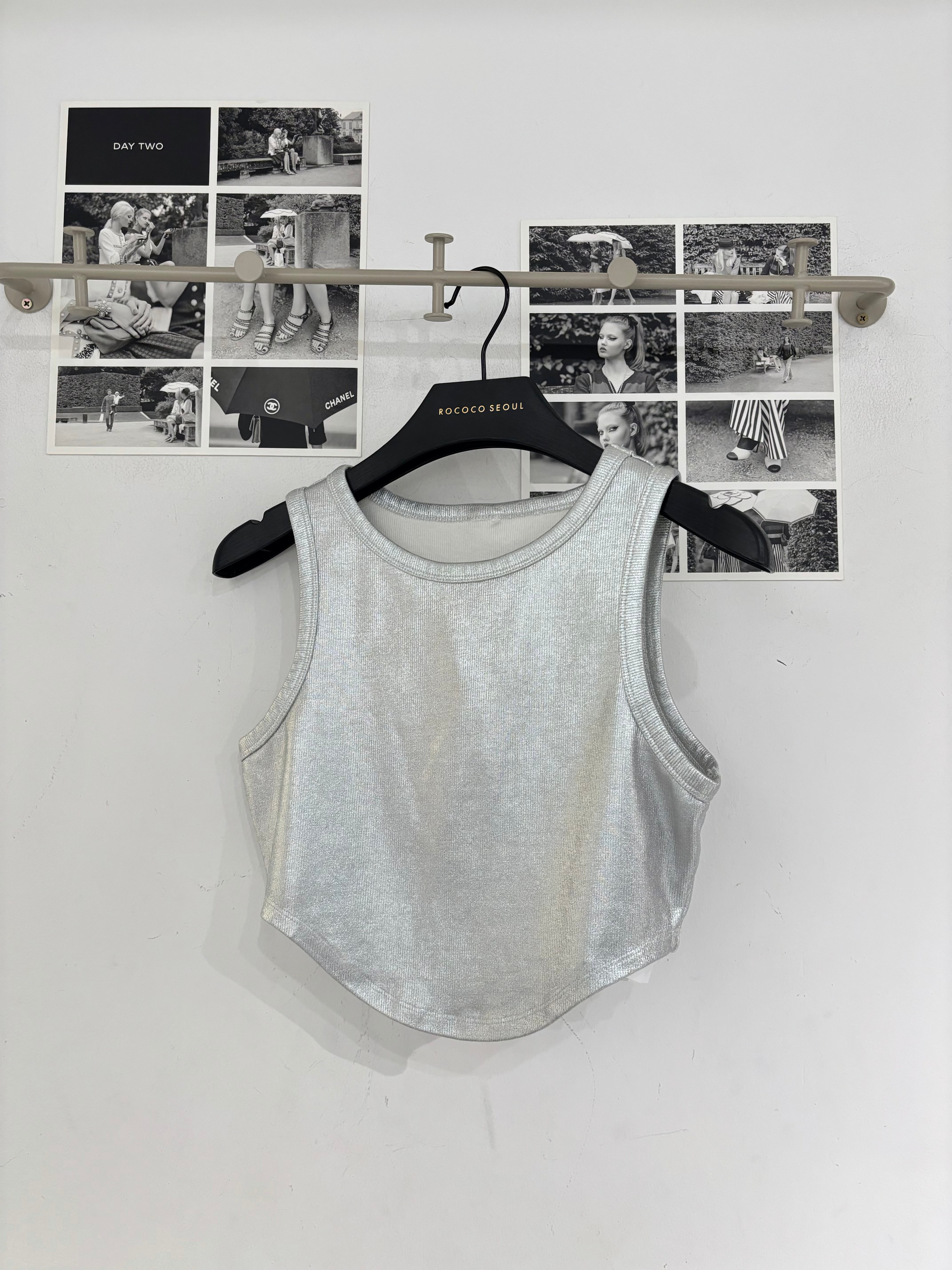 Silver Crop Tank Top