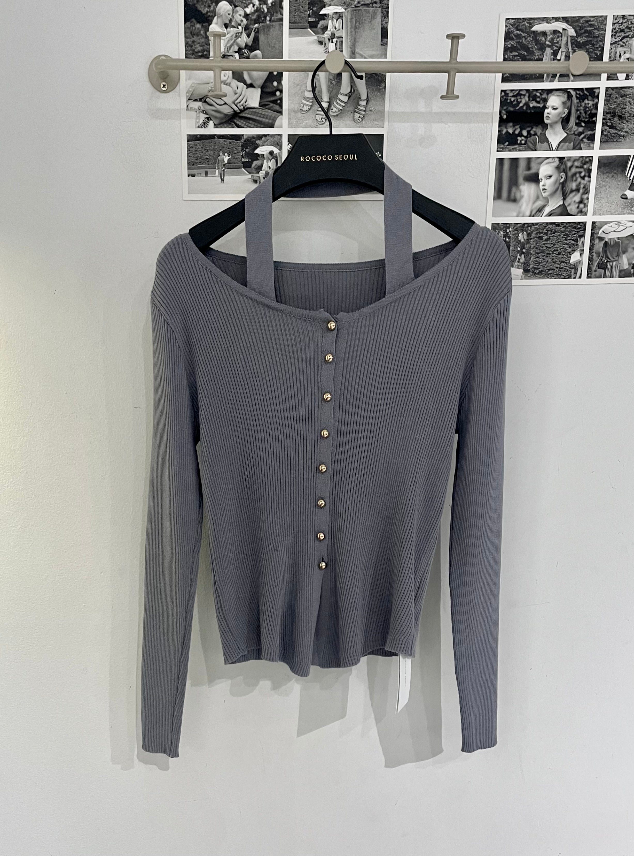 Mori Grey Halter Cardigan