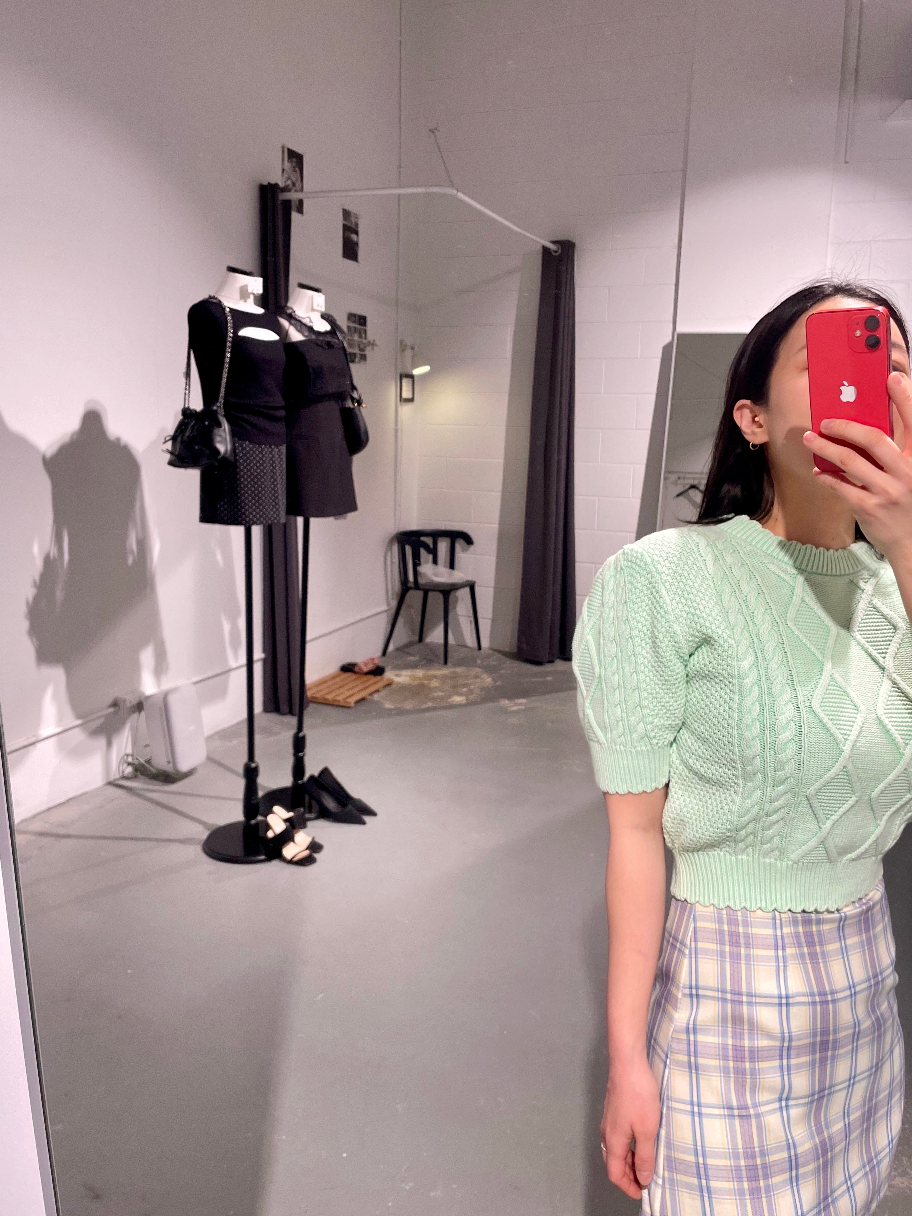 HANA Check Mini Skirt