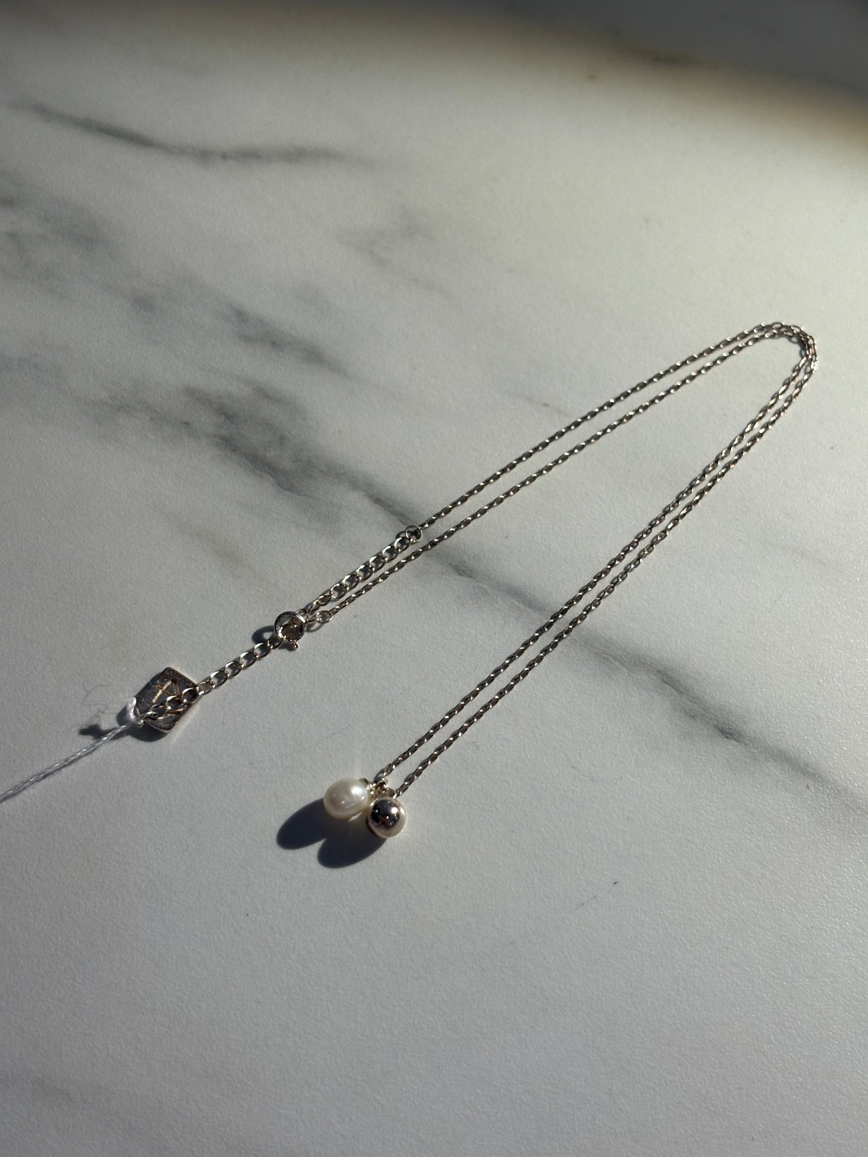 Ball Pearl Necklace (925 Silver)