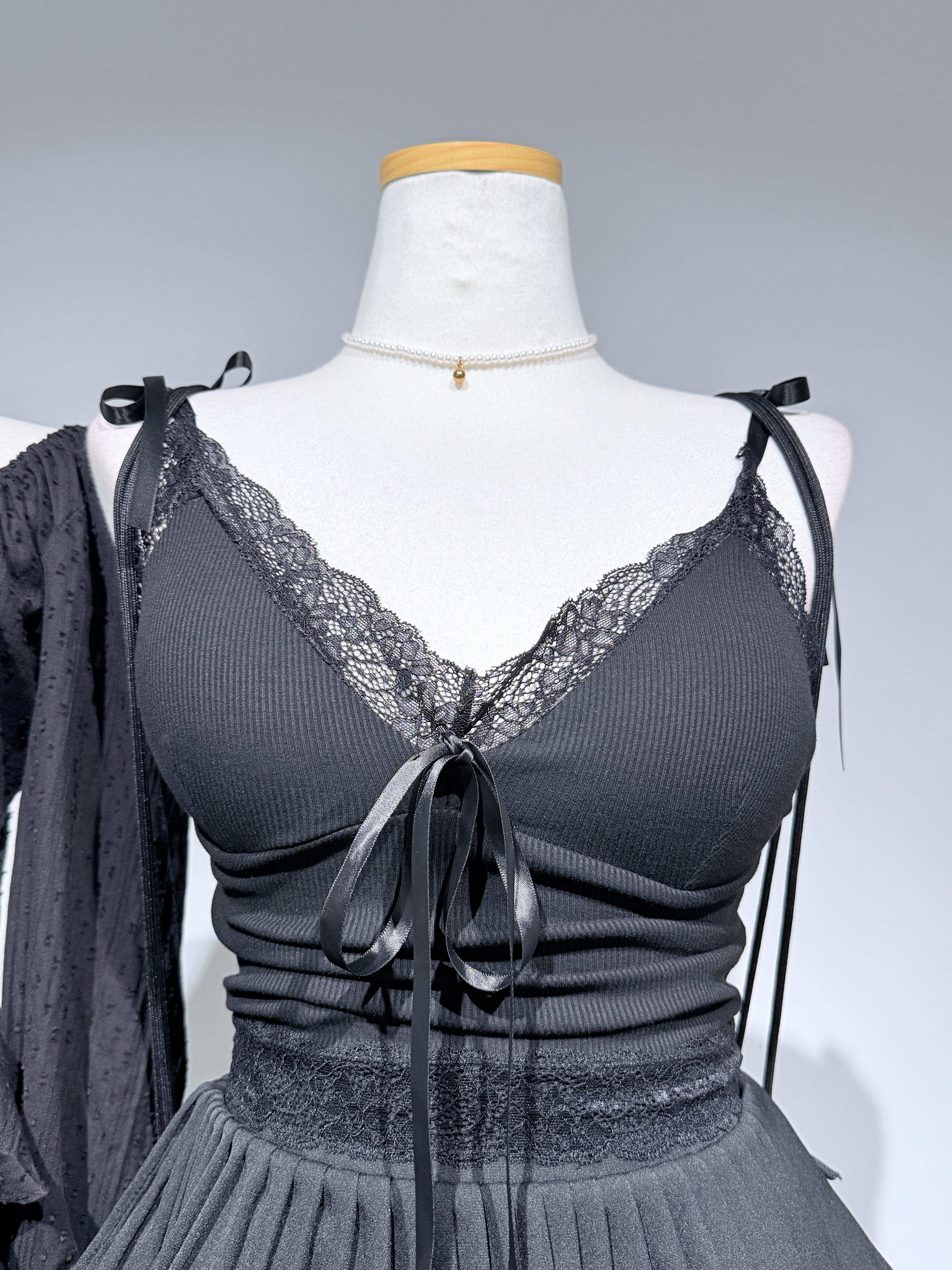 Bebe Lace Ribbon Cami