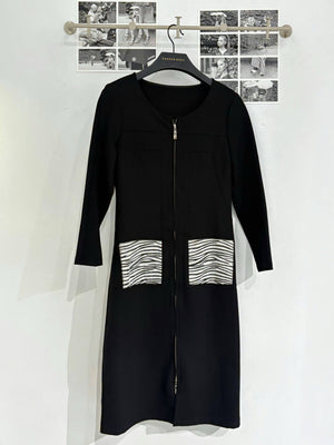 Zebra Pocket Zip Dress Jacket