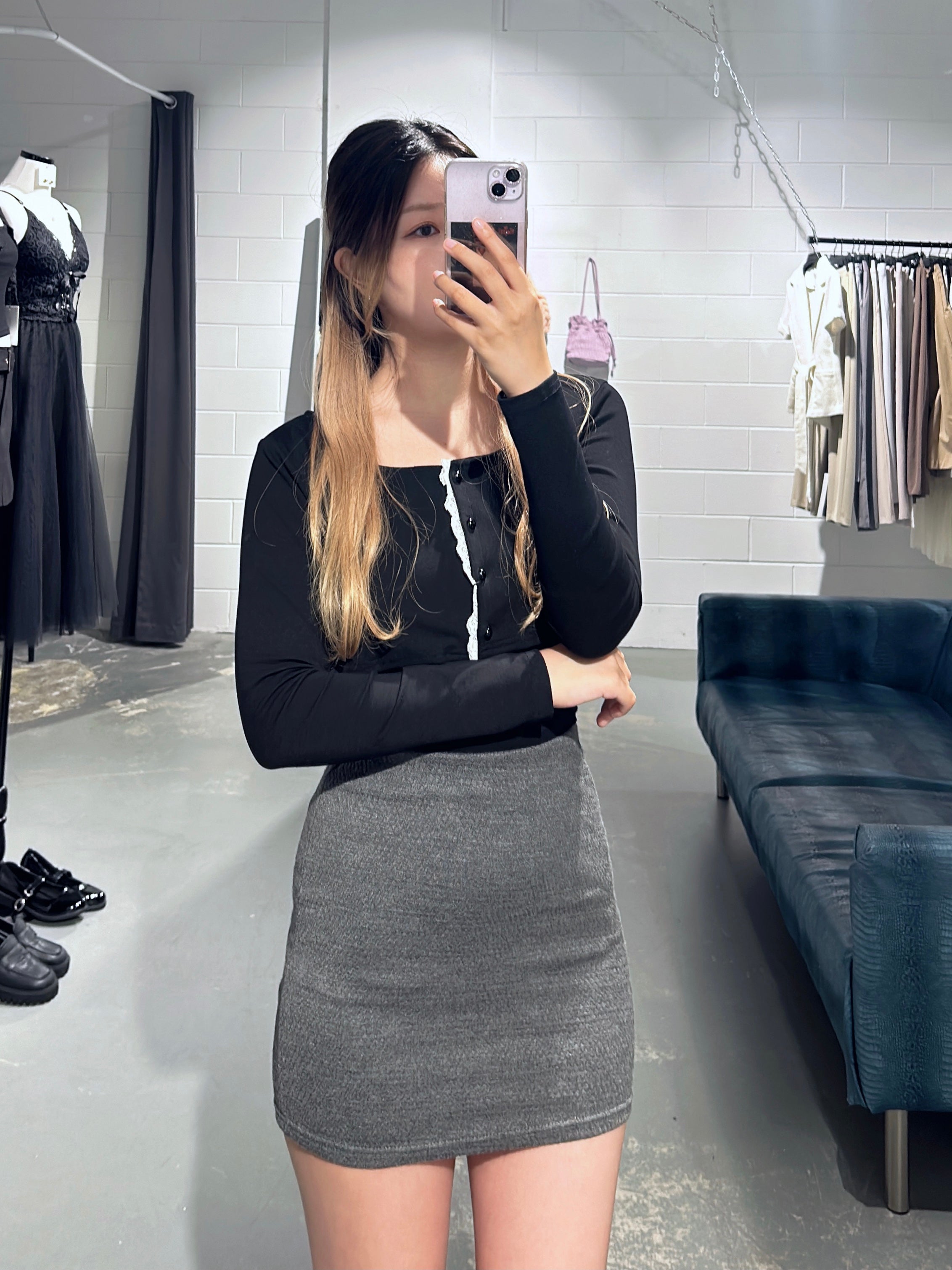 Banding Soft Grey Skirt