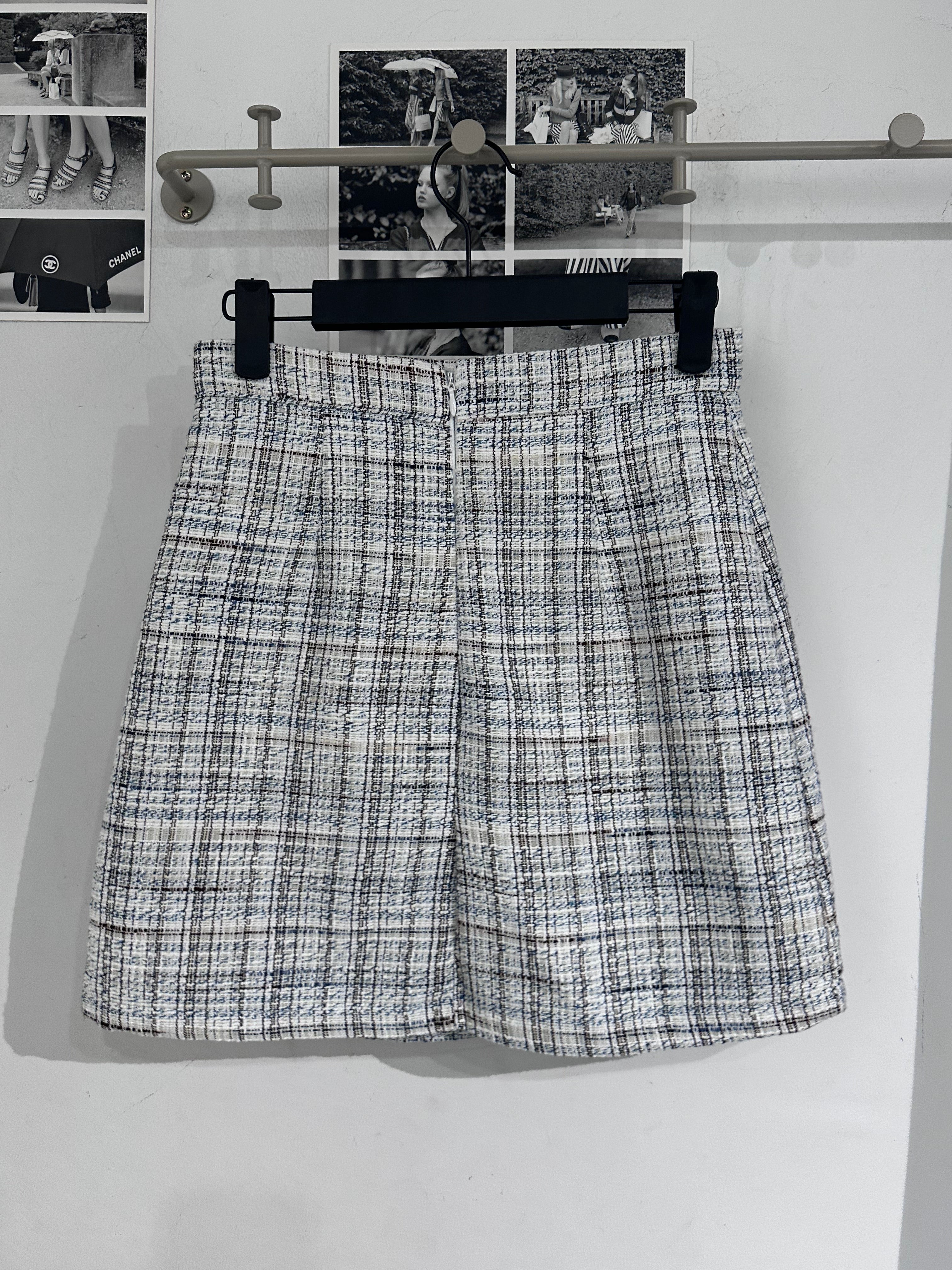 Marcia Blue Tweed Skirt