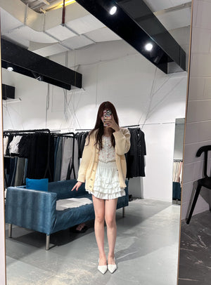 Shirring Layered Frill Skirt