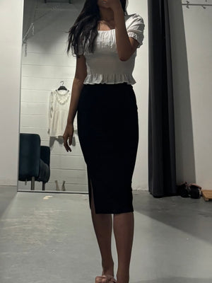 Coco Cotton Midi Skirt