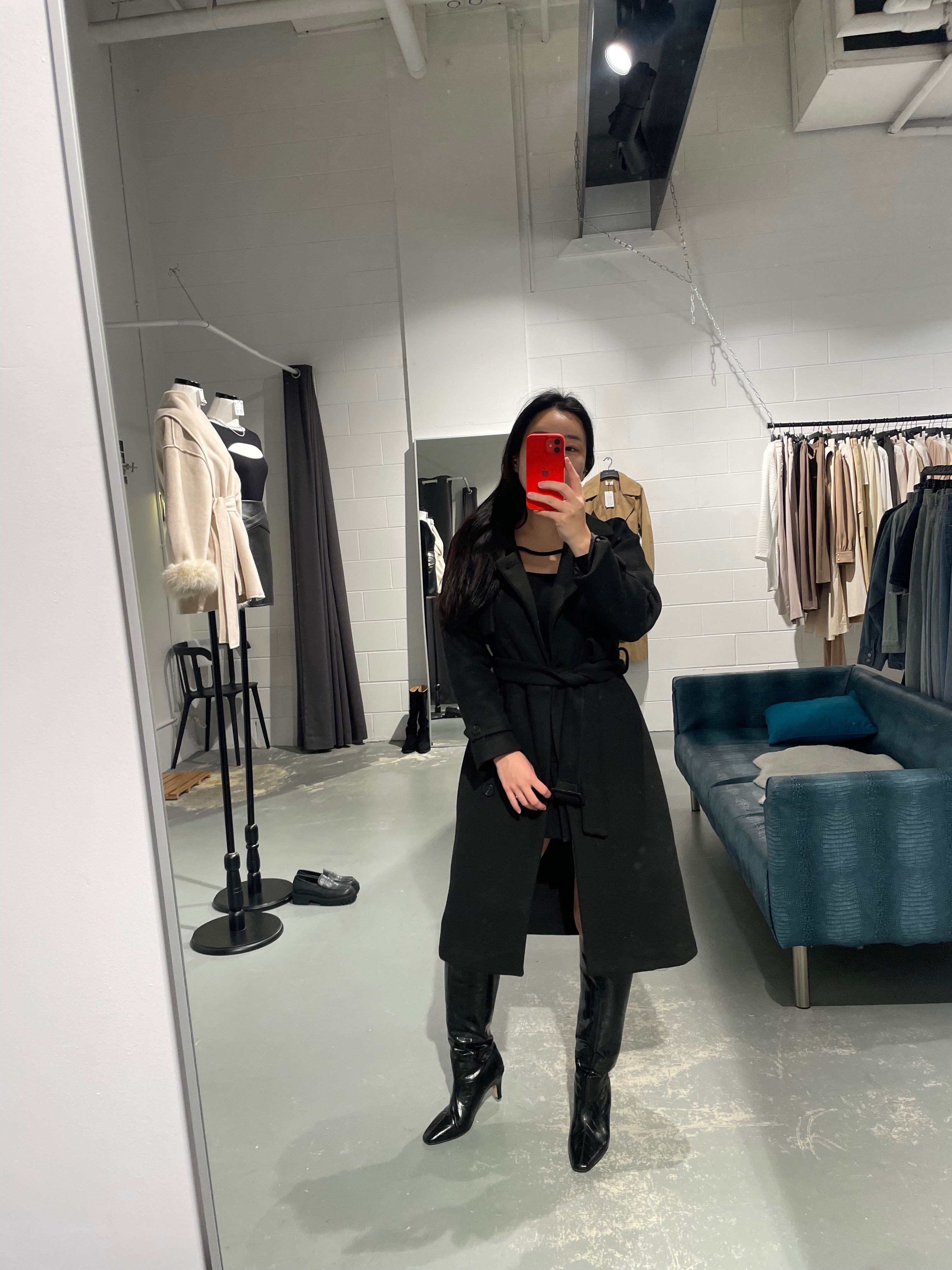 Ruhot Wool Flair Trench Jacket